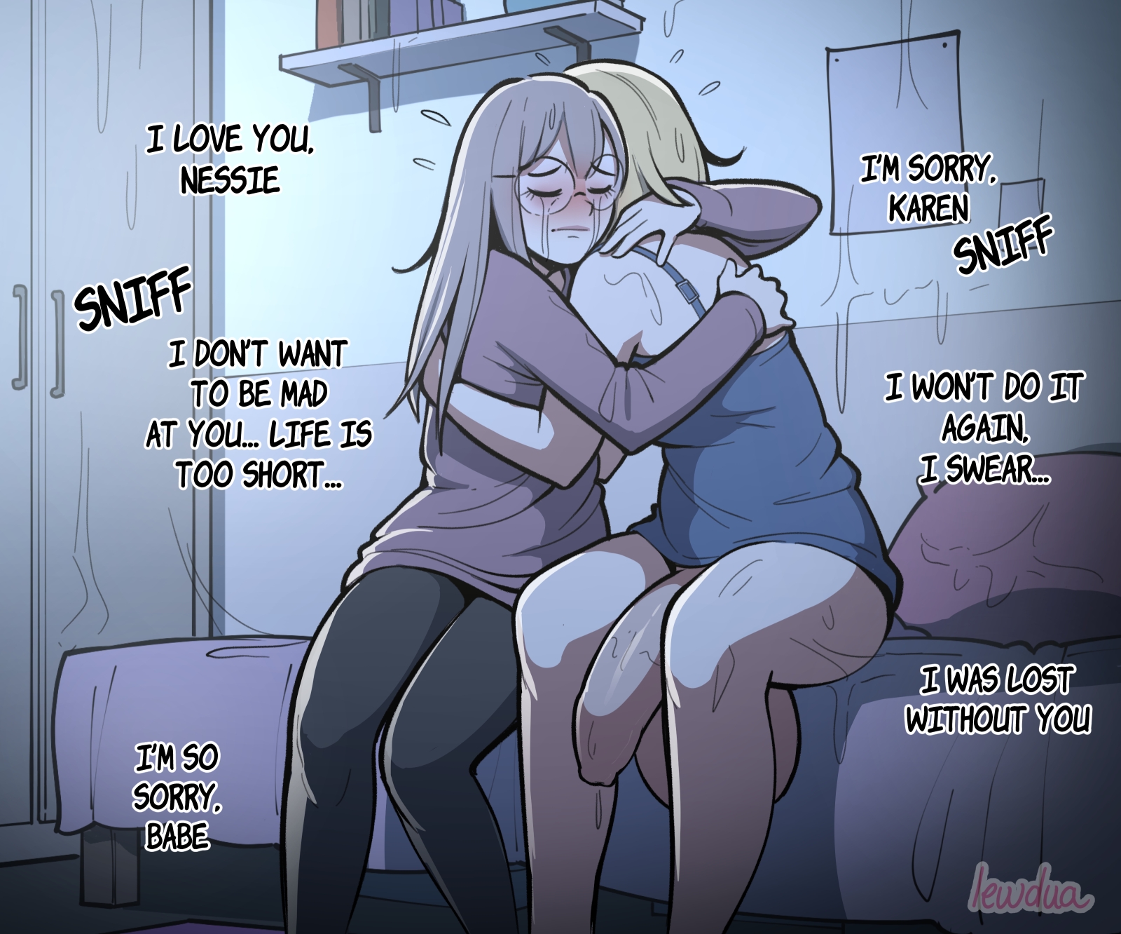 Lewdua ♡ on X: Apologies (single image) Hi hi everyone 😊 Karen was  about to get revenge on Nessie, but after a reality check, she realized  there were more important things in