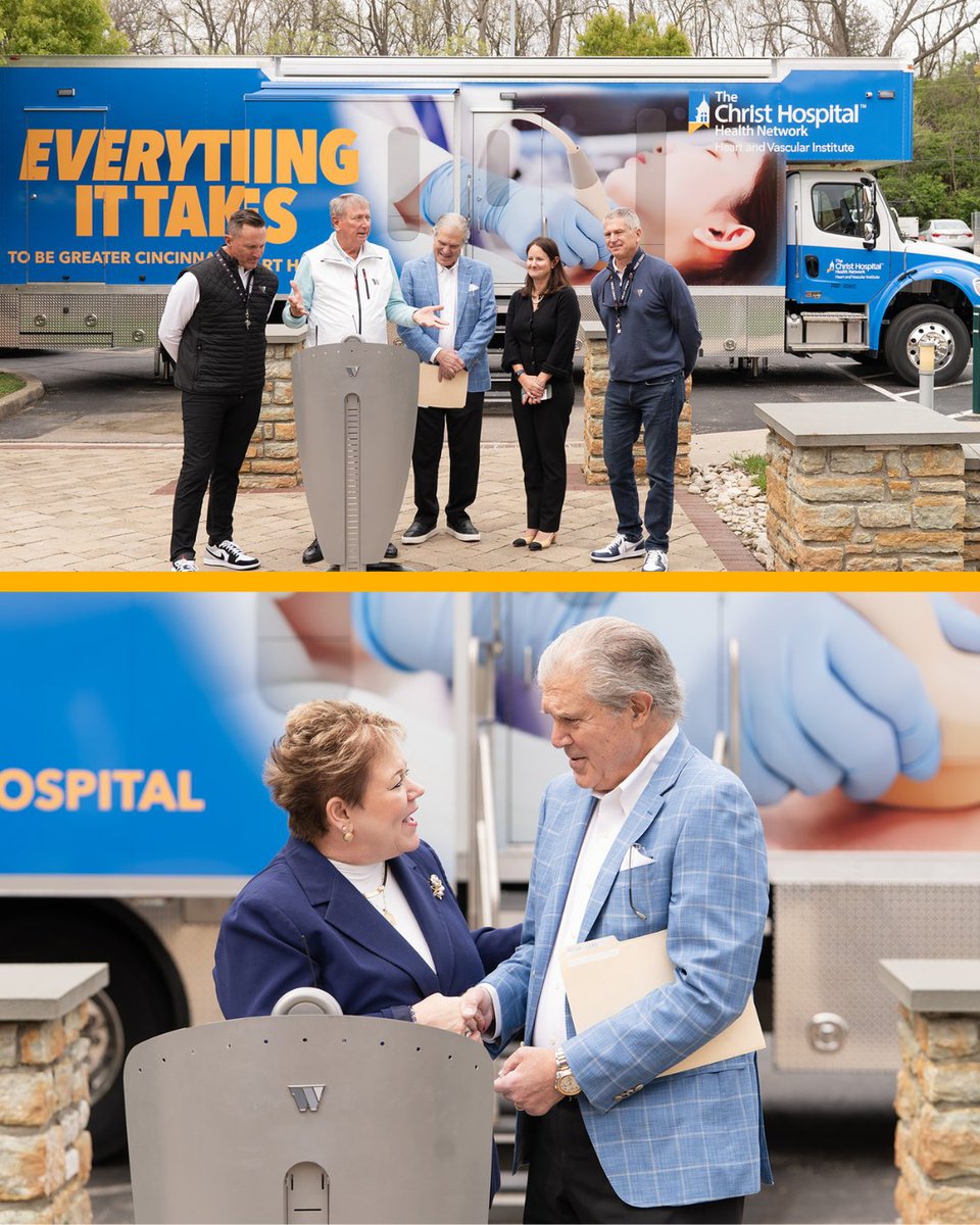 ChristHospital's tweet image. Our Mobile Heart Unit is now on the road, bringing $75 heart screenings to communities across Greater Cincinnati—thanks to the @jeffwyler Family Foundation and Wyler Automotive Family. It's about early detection, timely care, and expanding access where it’s needed @jeffwylerauto