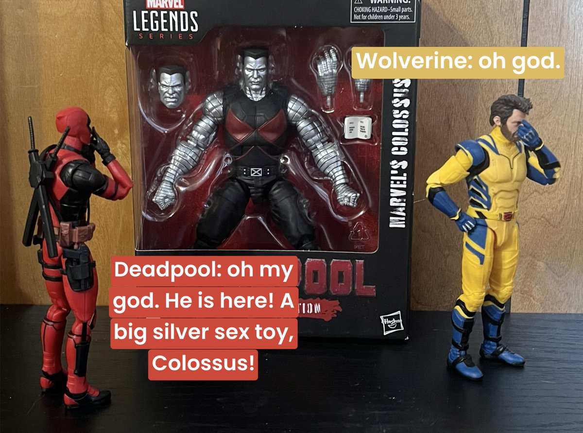 My packages that i ordered. One great haul. Deadpool is opening it up for  me and showing the figures. #Deadpool #Wolverine #Colossus #Mystique  #MarvelStudios #AvengersDoosmday