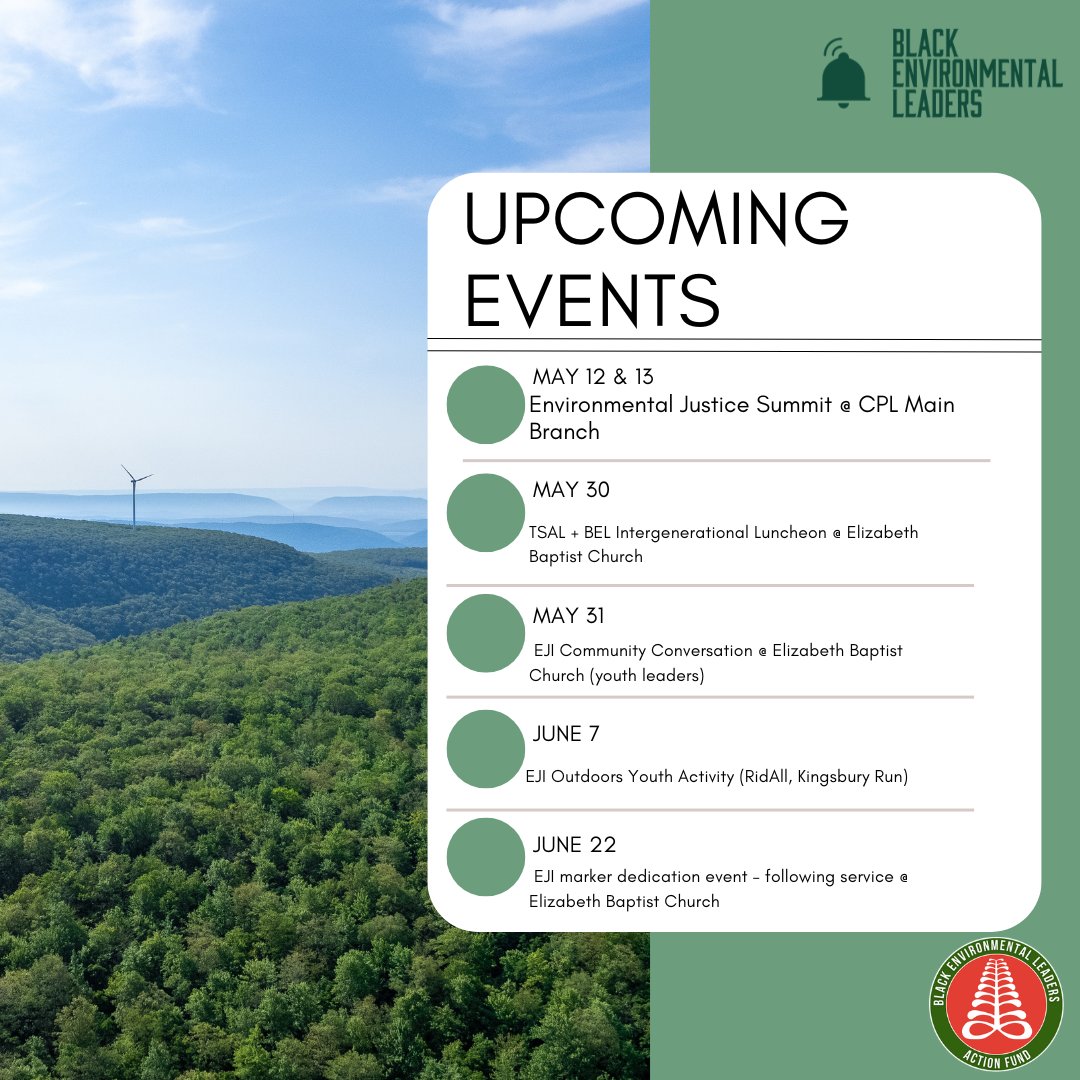 Mark your calendars and join us at our May &amp; June Events! Our first event is May 12-13 with the Environmental Justice Summit. Registration is open &amp; spots are filling fast. Secure your spot today: loom.ly/UTd2z10