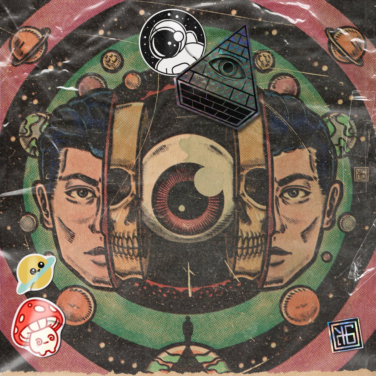 Hey there! I’m K6,  freelance illustrator 

Bringing retro comic vibes to life — bold lines, vintage halftones , heavy black✅

I love mixing horror with a touch of psychedelia 💀🍄

Here’s a peek at some of my work .
Commissions &amp; collabs open! 

#PortfolioDay  #Illustration