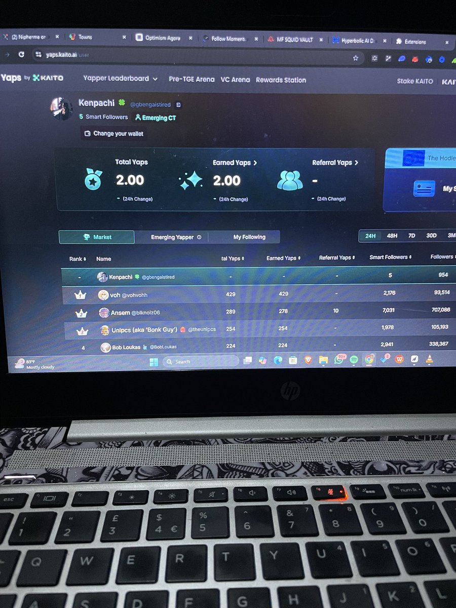 gbengaistired's tweet photo. Checked my Kaito progress today and found out i earned 2 yaps already, think I’m getting a hang of this!

Let’s yap and go up the leaderboard together! Smart followers are the priority, let’s follow each other https://t.co/cXtRtJj99M