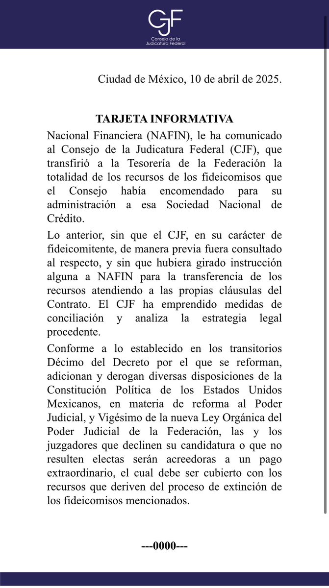 Donde manda oficialismo no importa el Estado de Derecho. 
 
El fiduciario dejó de hacer su función. 
¡Habemus autoritarismo! 

<a href="/jorgeramos7773/">Jorge Ramos Pérez</a> <a href="/latinus_us/">Latinus</a> <a href="/azucenau/">Azucena Uresti</a> <a href="/El_Universal_Mx/">El Universal</a>