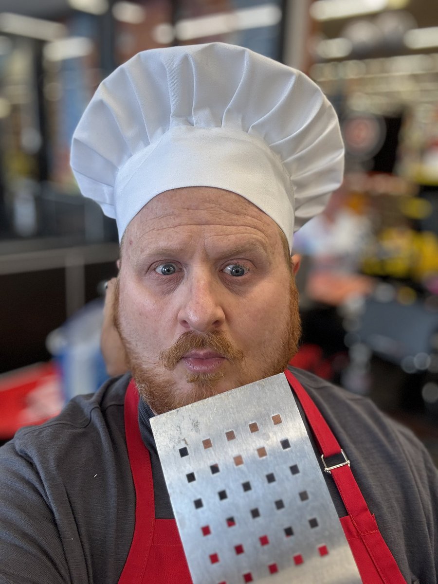 Got my zany grill dad on for a midwestern supermarket chain commercial today. Clean up on aisle 3.