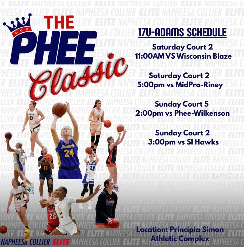 Looking forward to this weekend!! <a href="/Coach_Adams92/">Anthony Adams</a> <a href="/PheeElite/">Napheesa Collier Elite</a>