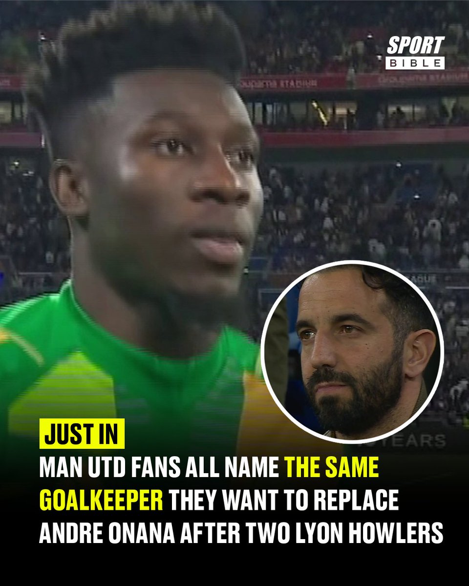 sportbible's tweet photo. 🚨 UNITED FANS HAVE HAD ENOUGH 🚨

Onana has pushed them over the edge and everyone wants the same man to replace him asap 👀😳 https://t.co/nt3t4TuHCU