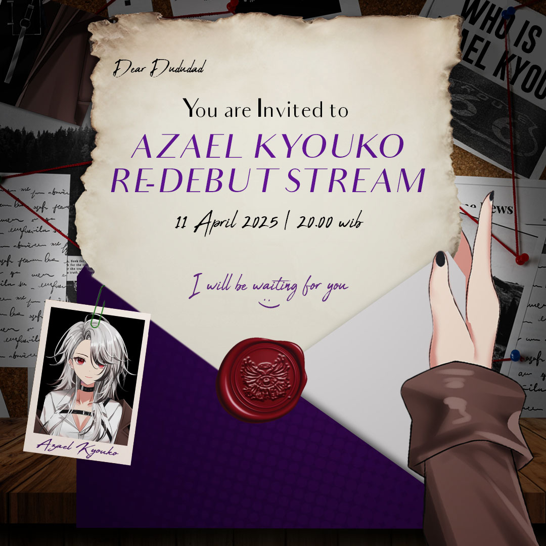 Dapet invitation redebut 2.0 nya nona <a href="/AzaelKyoukoCh/">Azael Kyouko🪽🌟</a> ‼️💌

CATET, MALEM INI DATENG!!
❖📅》April 11𝘵𝘩!
❖⏰》8 PM WIB (GMT+7)
❖🔗》youtube.com/live/jDCsmCgYl…