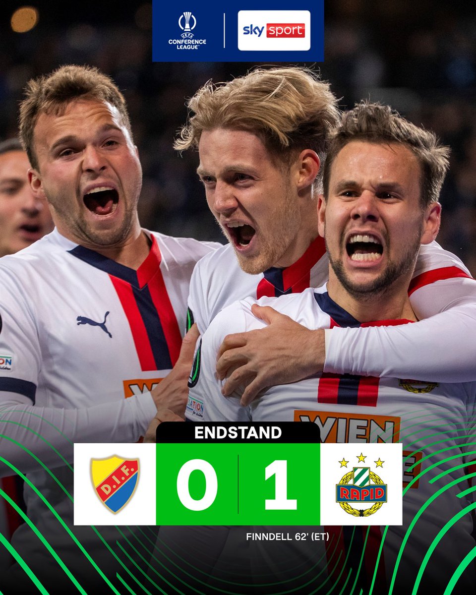SkySportAustria's tweet photo. Halbfinale in Sicht! Rapid gewinnt das Hinspiel gegen Djurgarden knapp mit 1:0! ⚽ 

Alle Infos 👉 https://t.co/G4xCnFJe0p

#SkyECL #DIFSCR #UECL #Rapid #Djurgarden #ECL #ConferenceLeague https://t.co/YZY92BVPG7