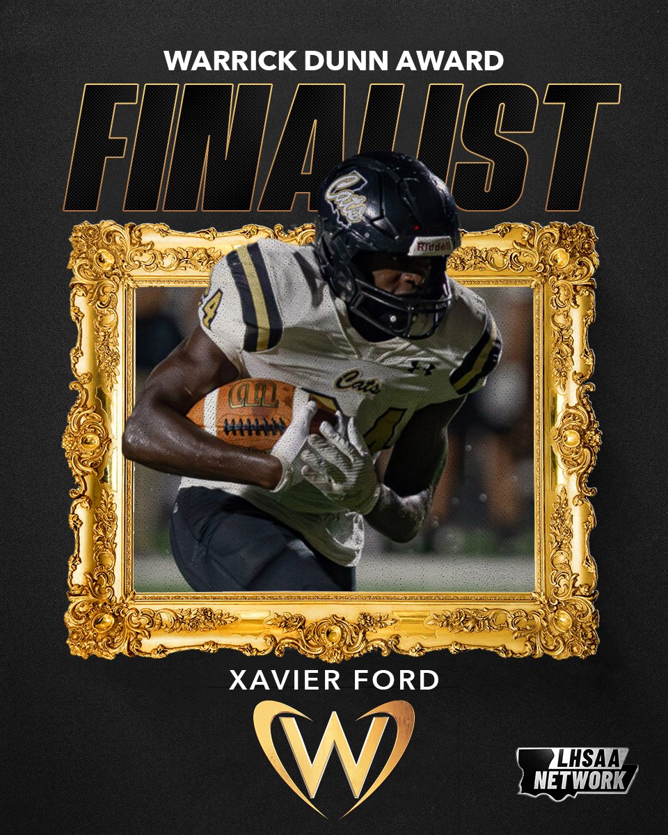 Our last Finalist is Leesville RB Xavier Ford! The Wampus Cats' RB helped lead his team to the state semifinals and set the single season rushing yards record in Louisiana! 

The Ceremony will be LIVE on the LHSAA Network at 7pm!

#leesville #Lakecharles #cenla #louisiana