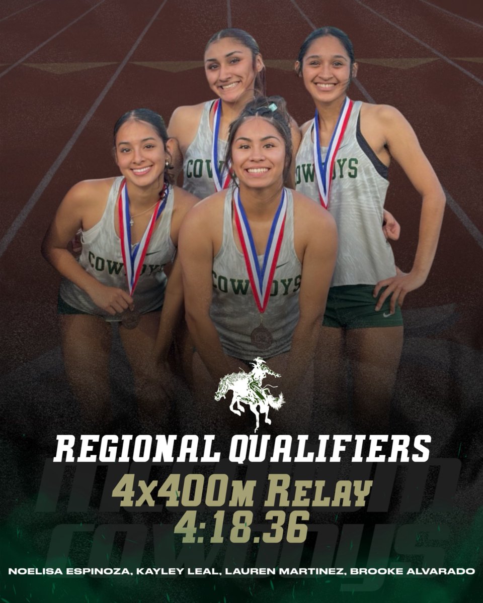 Congratulations to our 4x400m relay team for qualifying for the regional track meet! Way to go girls!