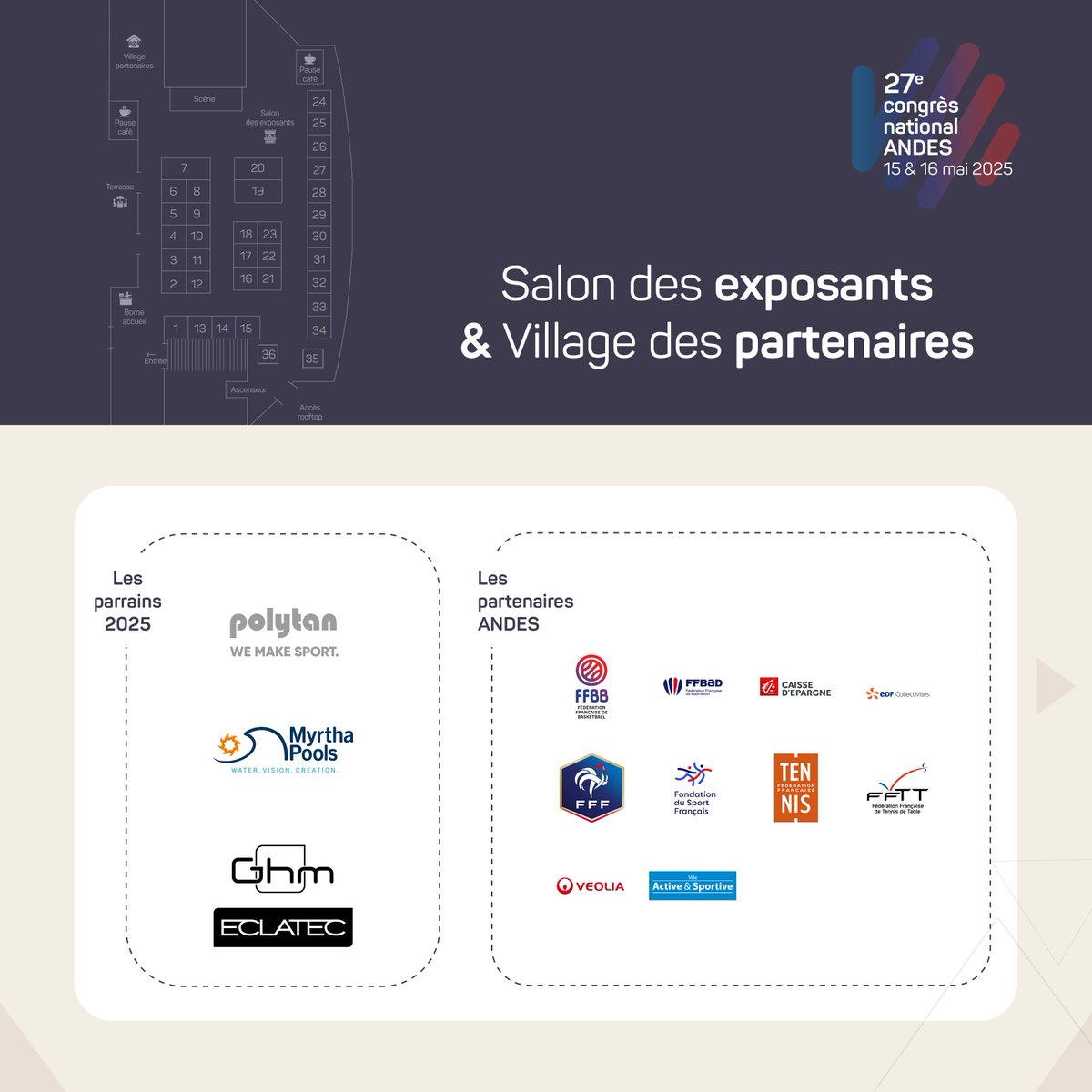 ReseauAndes's tweet photo. #ActuANDES - Se retrouver, s'informer, échanger et s'engager, se former. Élu(e) au sport, rendez-vous pour le 27ème congrès de l'ANDES !
🔎Consulter le programme ci-dessous
✍ S'inscrire https://t.co/EfqafEfTWc
📅15, 16 et 17 mai 2025
📍Ville de Limoges (87) https://t.co/Goue2nSnas