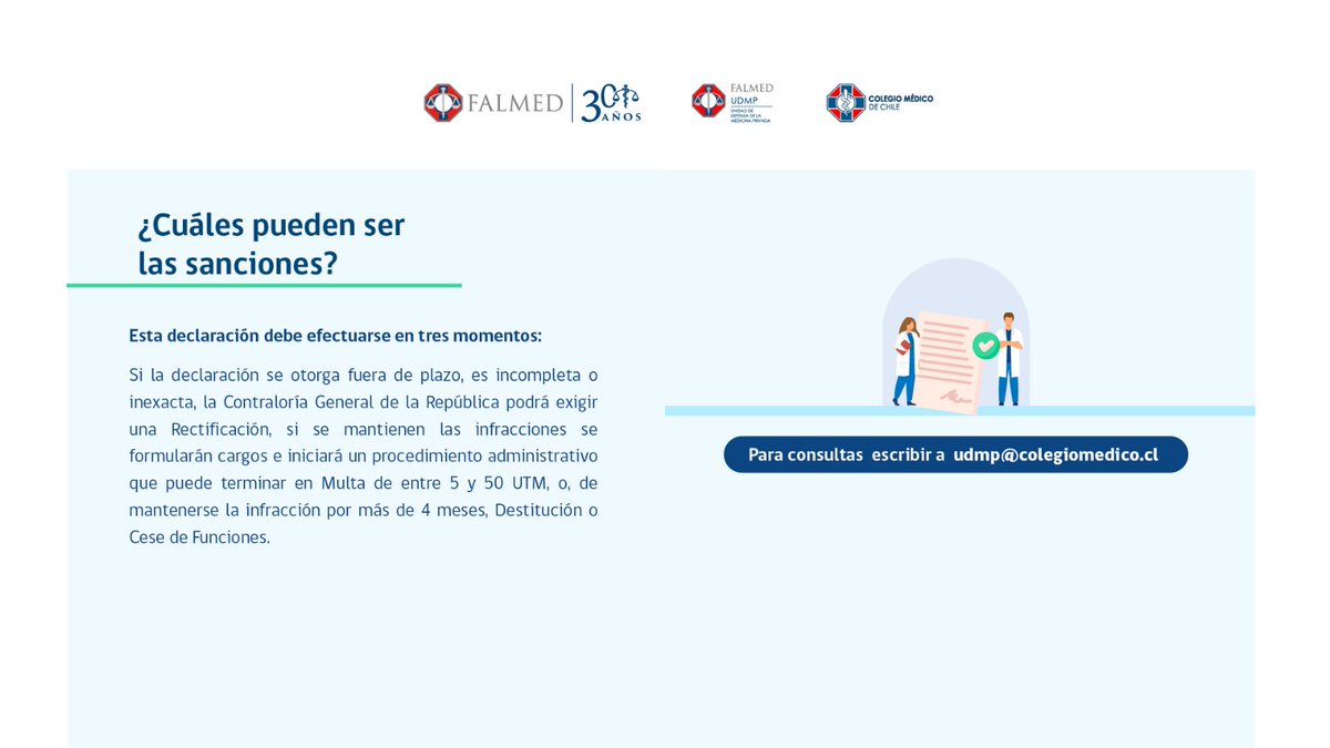 colmedchile's tweet photo. Junto a @falmedchile y la Unidad de Defensa de la Medicina Privada, #UDMP de #FALMED, te contamos sobre la 𝗗𝗲𝗰𝗹𝗮𝗿𝗮𝗰𝗶ó𝗻 𝗱𝗲 𝗣𝗮𝘁𝗿𝗶𝗺𝗼𝗻𝗶𝗼 𝗲 𝗜𝗻𝘁𝗲𝗿𝗲𝘀𝗲𝘀.
1️⃣ ¿Qué es?
2️⃣ ¿Quién debe declarar?
3️⃣ ¿Cuándo debe efectuarse?
4️⃣ ¿Cuáles pueden ser las sanciones?
✅ Desliza
#FALMED30Años
