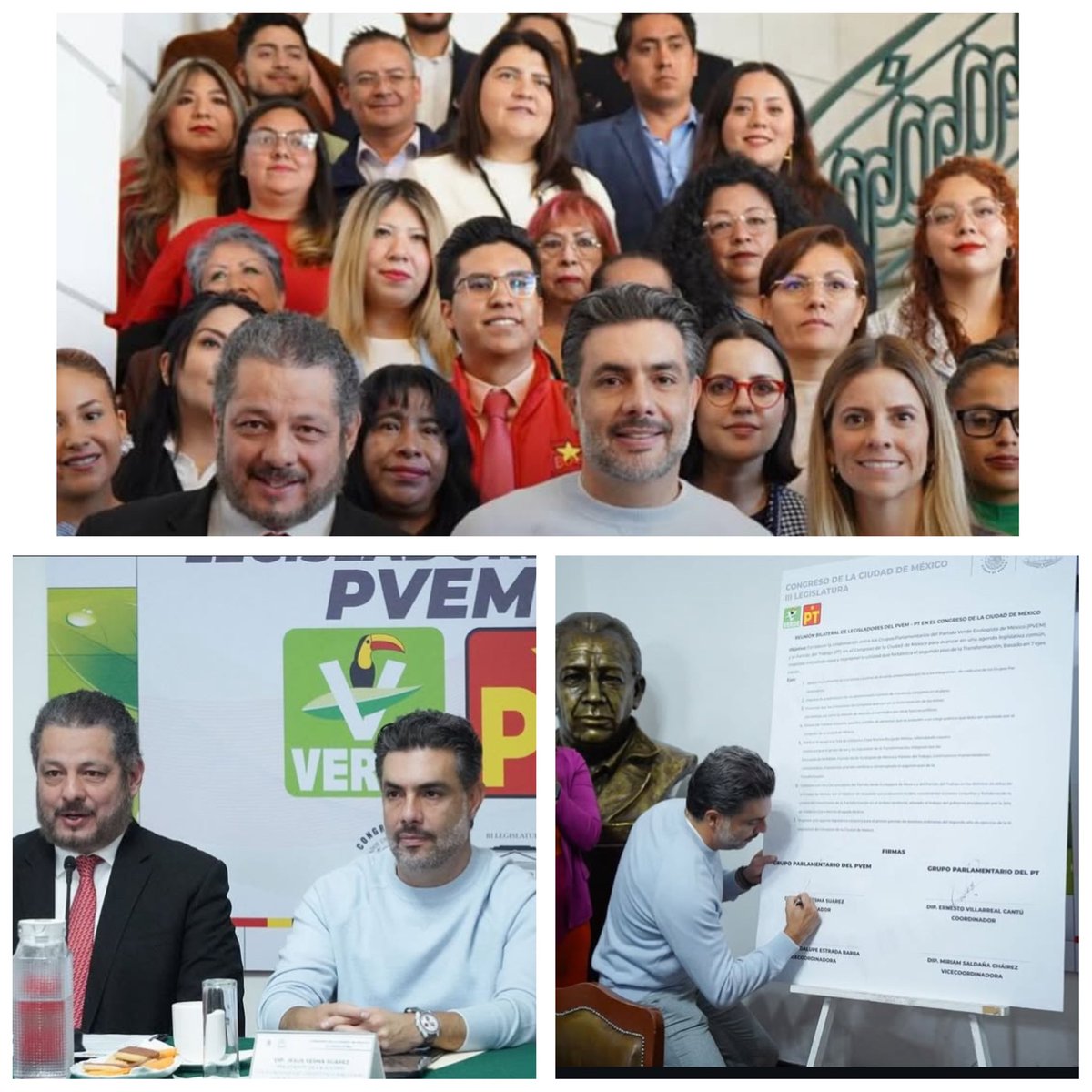jurielcabrera's tweet photo. Hoy acudimos a la Reunión bilateral entre legisladores del @VerdeCDMX y del 
Fortaleciendo la agenda común y los lazos de colaboración parlamentaria. ¡por el bienestar de nuestra CDMX! @ChuchoSesmaPVEM  @VerdeCDMX  @DiputadosVerdes @karencastrejont https://t.co/LA7DaMX1G3