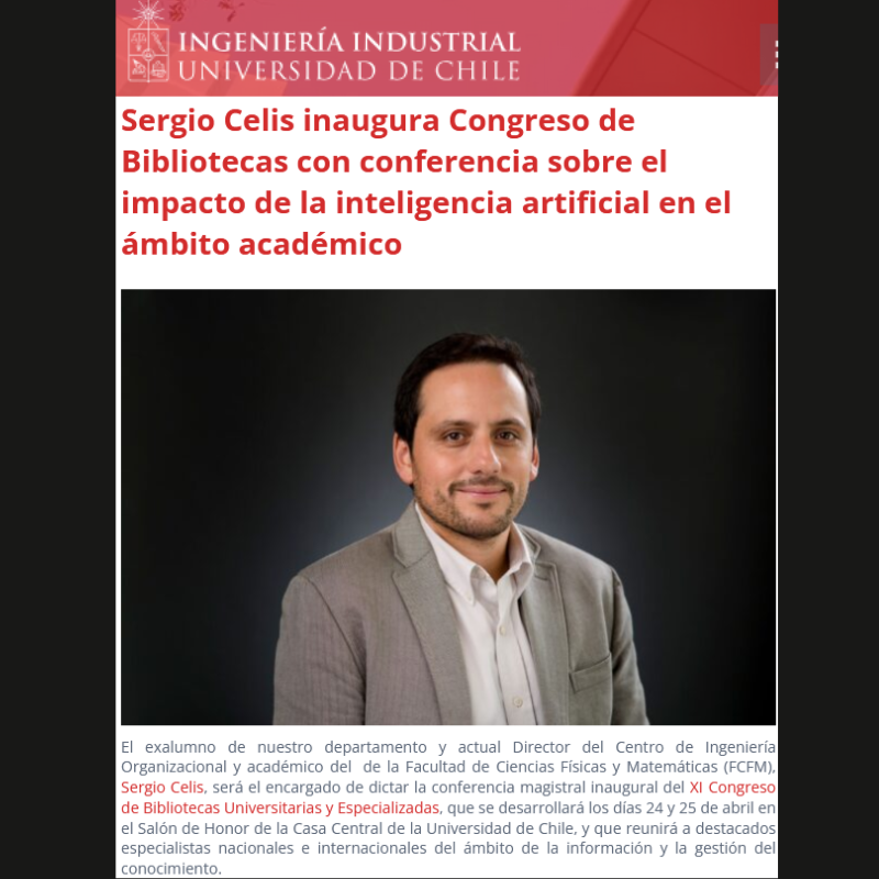 sisibuchile's tweet photo. "¡#NoticiaDestacada en Ingeniería Industrial U. de Chile @IndustrialesUCH ! 🎓📢 Les invitamos a #BiblioU2025 "Congreso Internacional de Bibliotecas" de la @uchile, que será inaugurado por el Prof. Sergio Celis Guzman. 💫Nos honra su presencia. #Uchile #SISIB
Más detalles en: https://t.co/V8pdjupBCe