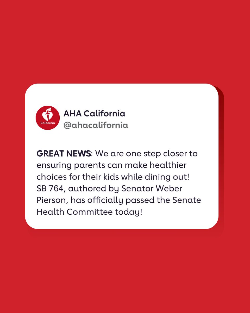 This groundbreaking bill would ensure that parents can make healthier choices for their kids when dining at chain restaurants, paving the way for better, long-term health outcomes for children 🙌 Join us as an advocate at spr.ly/6014FLHcK