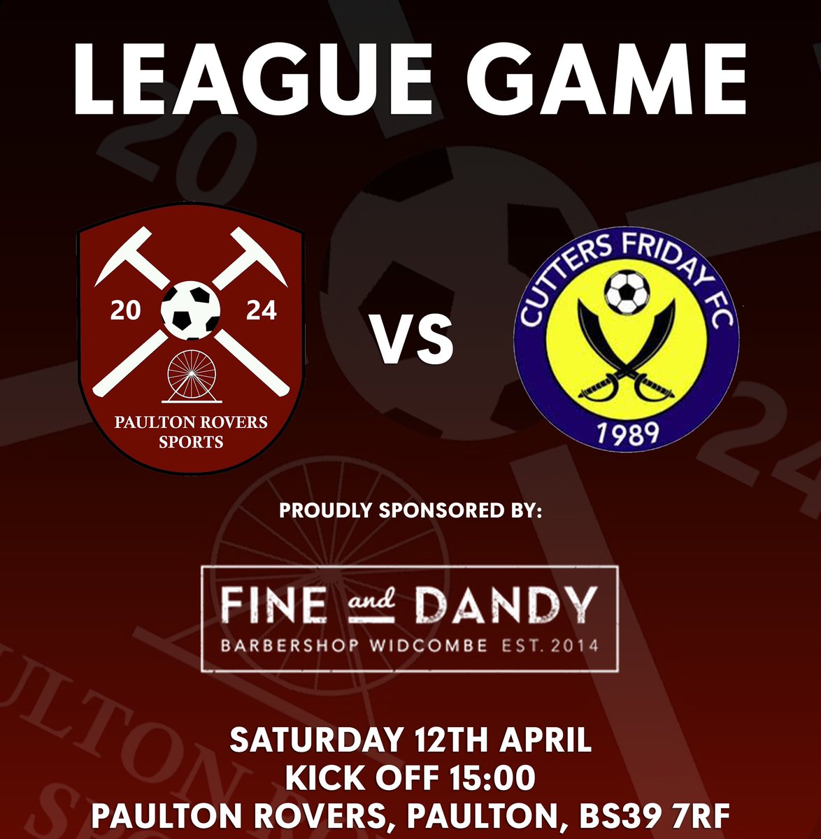 This Saturday we play our final home game of the season against Cutters Friday. Let’s end our home games on a high!

Entry for over 18s is £2.

All details below ⬇️