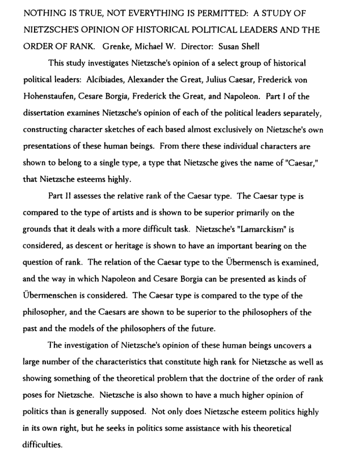 realKalos's tweet photo. "This study investigates Nietzsche's opinion of a select group of historical political leaders: Alcibiades, Alexander the Great, Julius Caesar, Frederick von Hohenstaufen, Cesare Borgia, Frederick the Great, and Napoleon... the 'Caesar' type..."

Found this. Maybe you like. PDF👇 https://t.co/Waa5Jxtmhh