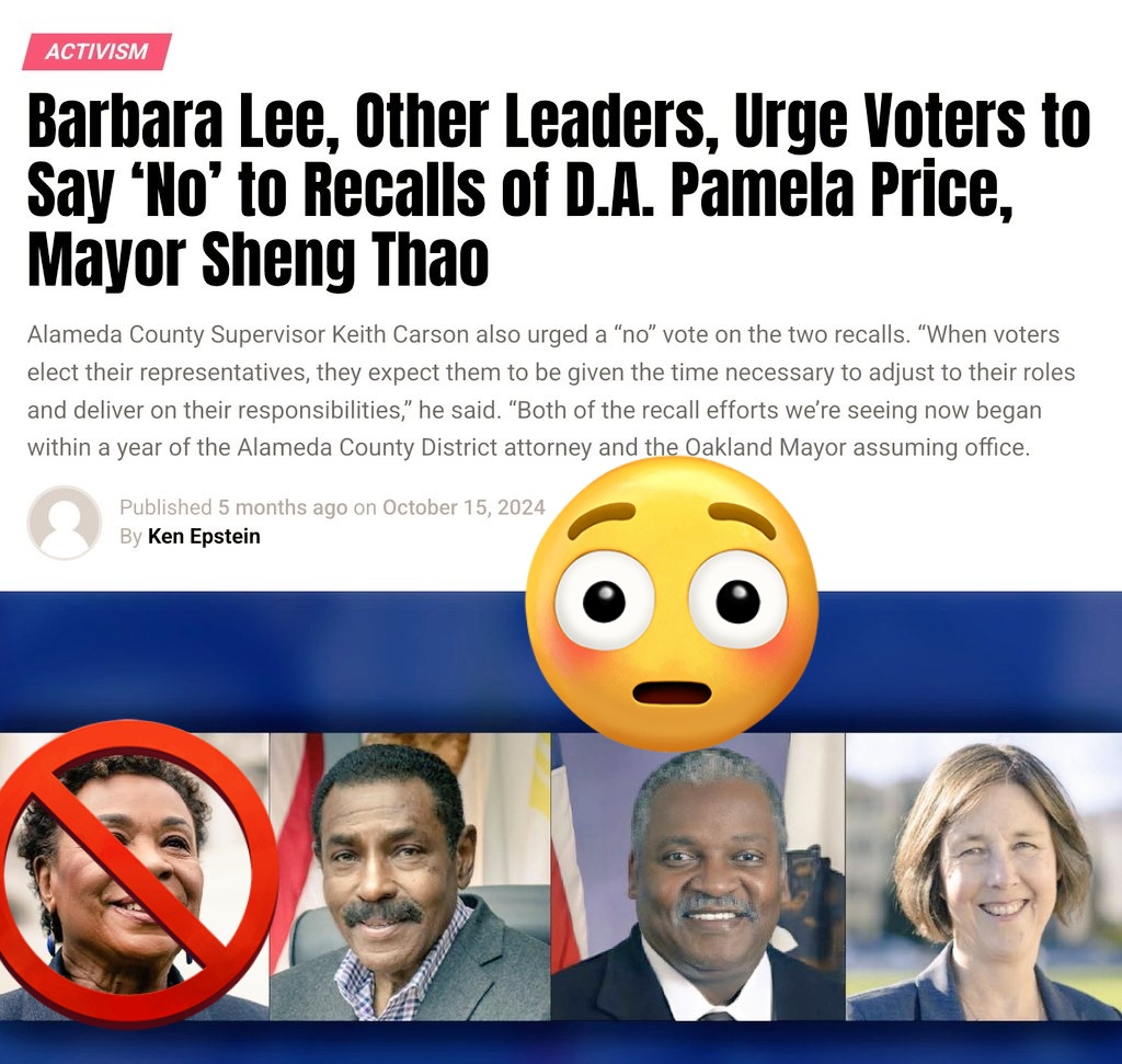 MrEdwardEscobar's tweet photo. @RecallLoren Recall opponents #BayRisingAction &amp; #OaklandRisingAction demonstrated outside the Piedmont home of a Recall funder...Ultra Radical Extreme Progressives can do no harm?...riiight? Seriously??? #BarbaraLee don't speak for WE...The People! https://t.co/O0sjIKHiTF