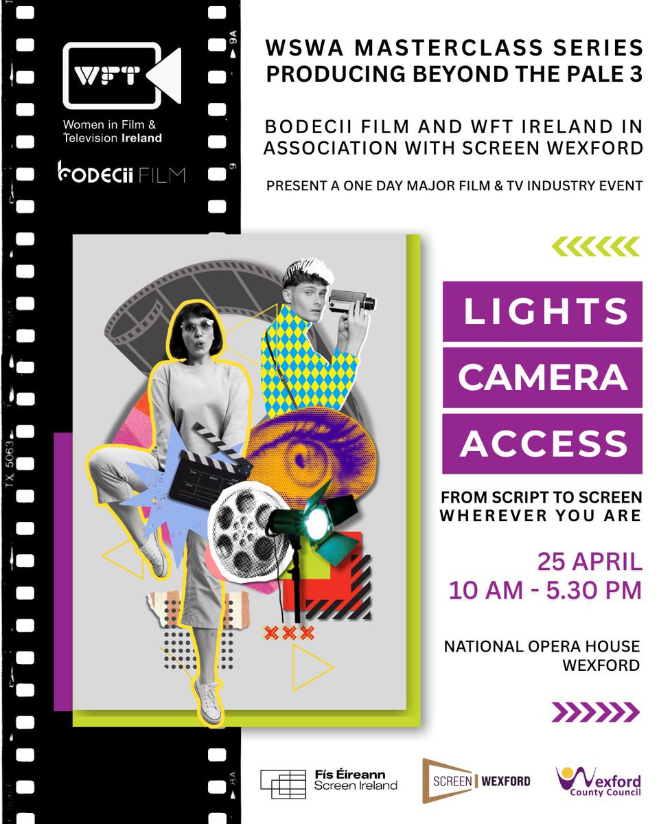 ScreenWexford's tweet photo. 🎬 Join us April 25th at the @NatOperaHouse, Wexford for Lights, Camera, Access: From Script to Screen – Wherever You Are!

A full-day FREE event designed to break down barriers &amp; open doors to regional screen production.

https://t.co/ZlheBeSjKj https://t.co/D9BjEHhIog