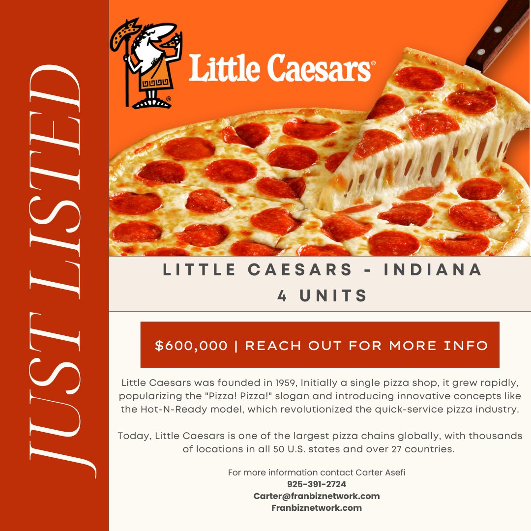 FBN_88's tweet photo. New Multi-Unit Little Caesars in Indiana!

Little Caesars - FranBizNetwork https://t.co/E9eIWFVorR