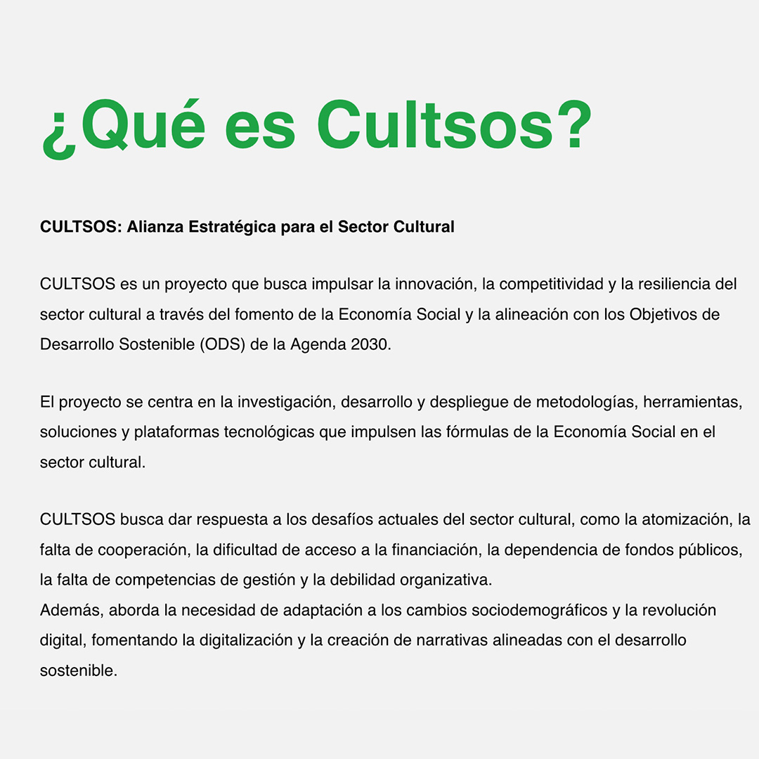 TransitCultura's tweet image. Nuestras amigas de Kultiba están inmersas en el proyecto #CULTSOS  un proyecto que busca la sostenibilidad y la colaboración dentro del sector cultural y creativo.
Actualmente están realizando un estudio para conocer la realidad de nuestro sector
👉 cultsos.kuestionai.com/forms/inicialc…
