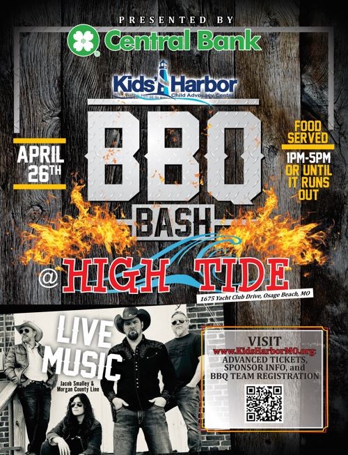 CACCLake's tweet photo. 🔥 Don’t miss the Kids’ Harbor BBQ Bash at High Tide on April 26!

Enjoy live music, great food (served 1–5 PM or until it’s gone), and support a great cause.

🎟️ Get tickets and details at https://t.co/YKV8XyOQnj.
#BBQBash #KidsHarbor #OsageBeach https://t.co/6dD4f7TWvq