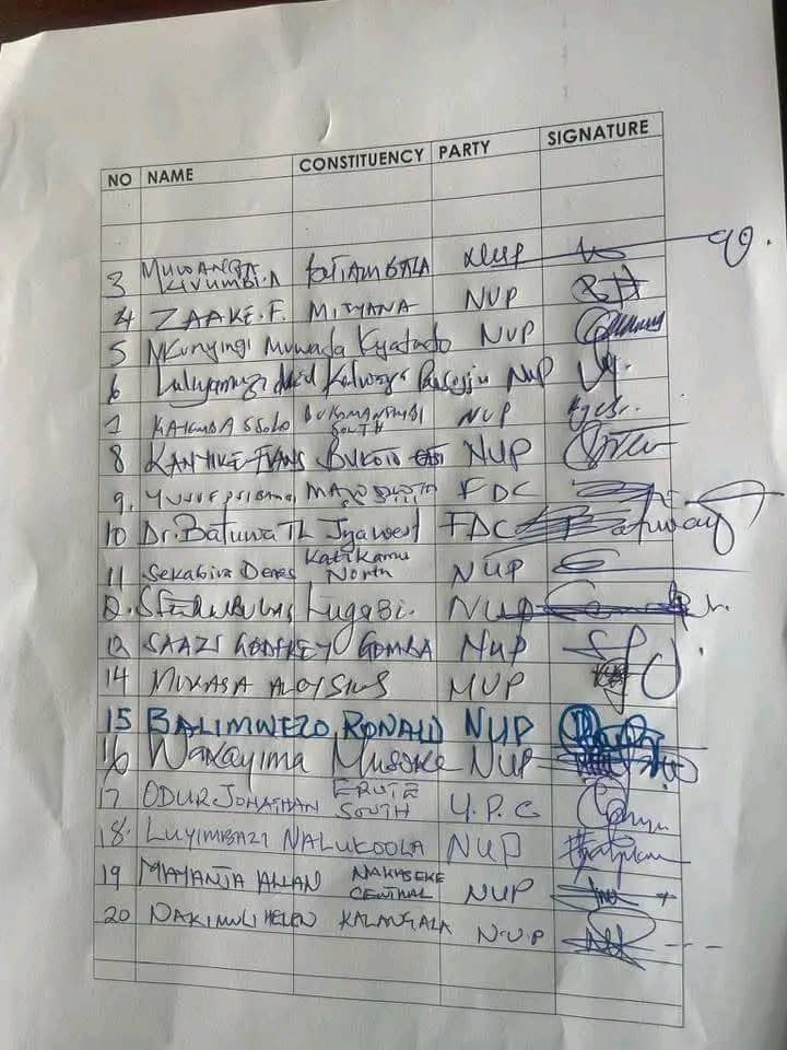 omorpolycarp2's tweet photo. It's a disclaimer and  I don't own coz I just got it from social media 

But these are the alleged names of opposition Mps who received the 100m @NUP_Ug UPC and DP under chairman @norbertmao to give us the truth https://t.co/f9JBOxCnKF