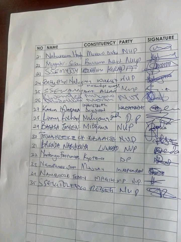 omorpolycarp2's tweet photo. It's a disclaimer and  I don't own coz I just got it from social media 

But these are the alleged names of opposition Mps who received the 100m @NUP_Ug UPC and DP under chairman @norbertmao to give us the truth https://t.co/f9JBOxCnKF