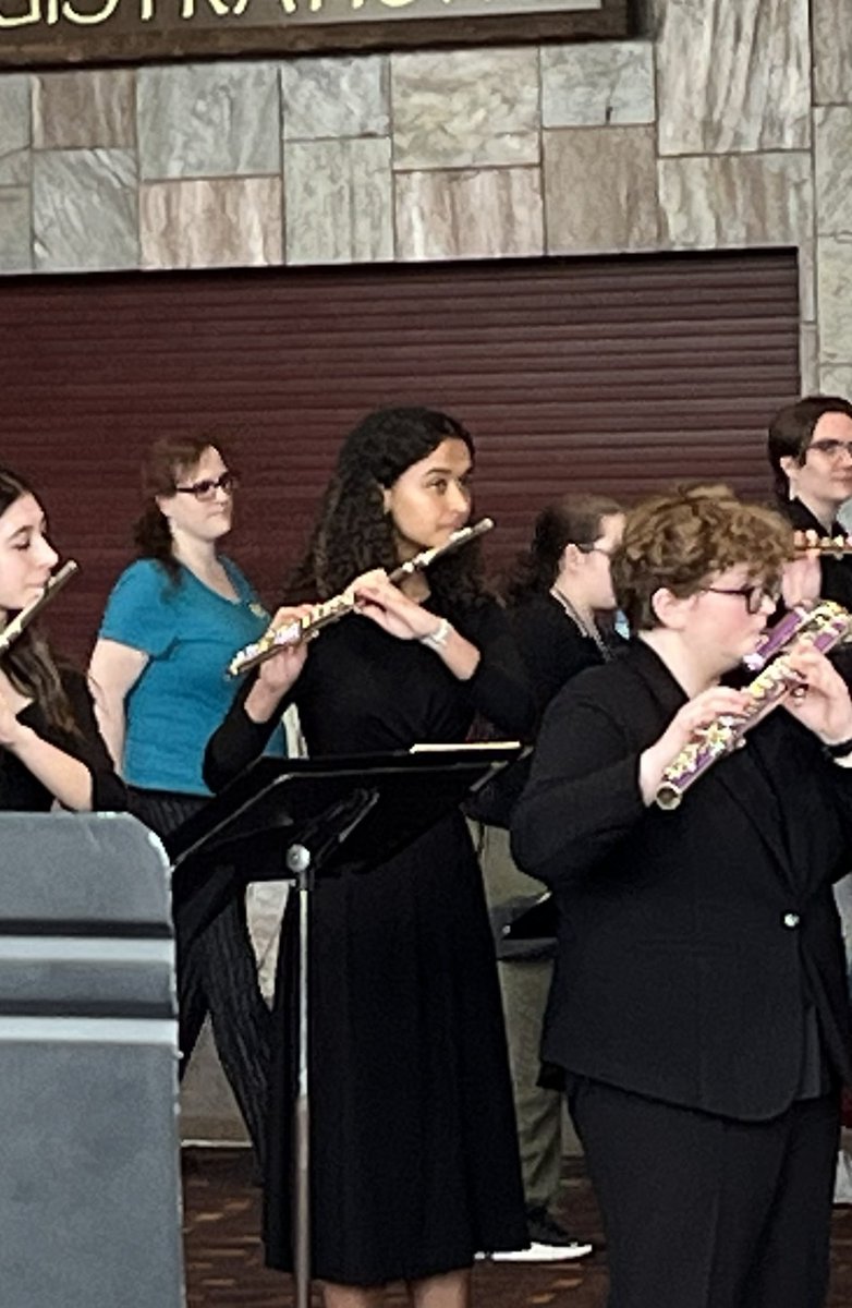 GJSDMusic's tweet photo. GJSD Alumna Shayann Hill doing great things at SRU!  Congratulations on your performance at the PMEA conference with Wanderlust 🪈 @GJSDnews https://t.co/aiFljrA6tc