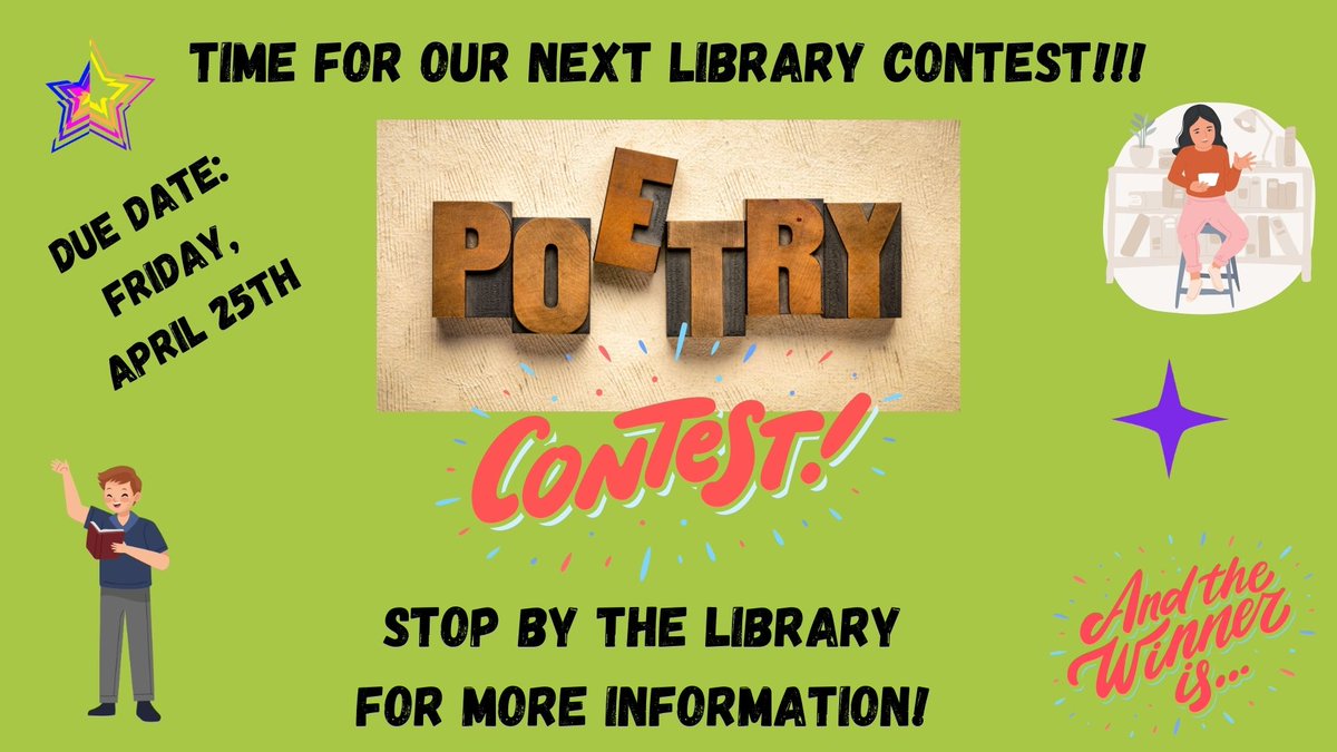 LibraryODMS's tweet image. It&apos;s National Poetry Month AND Time For Another Library Contest! @Alief_Libraries @ODMSMustangs