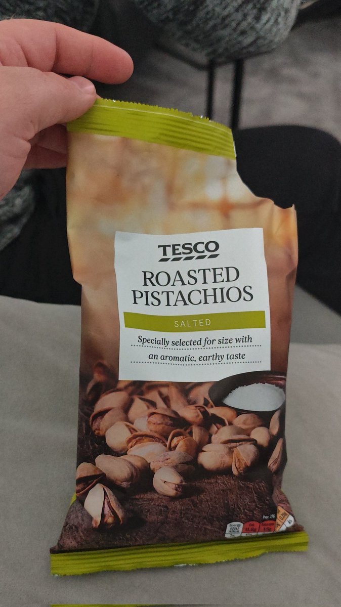 Dale_Inc's tweet photo. Got to love the extra Protein in the @Tesco's Roasted Pistachios... A maggot! The 2nd time I've found something inside a pistachio now. https://t.co/T8VAU1Zq4Y