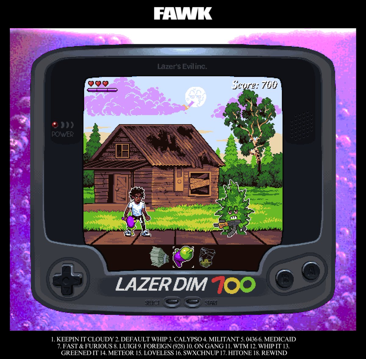 CakeooA's tweet image. Lazer Dim 700 &quot;Keepin&apos; it cloudy&quot; music album fanart

#pixelart #LazerDim700