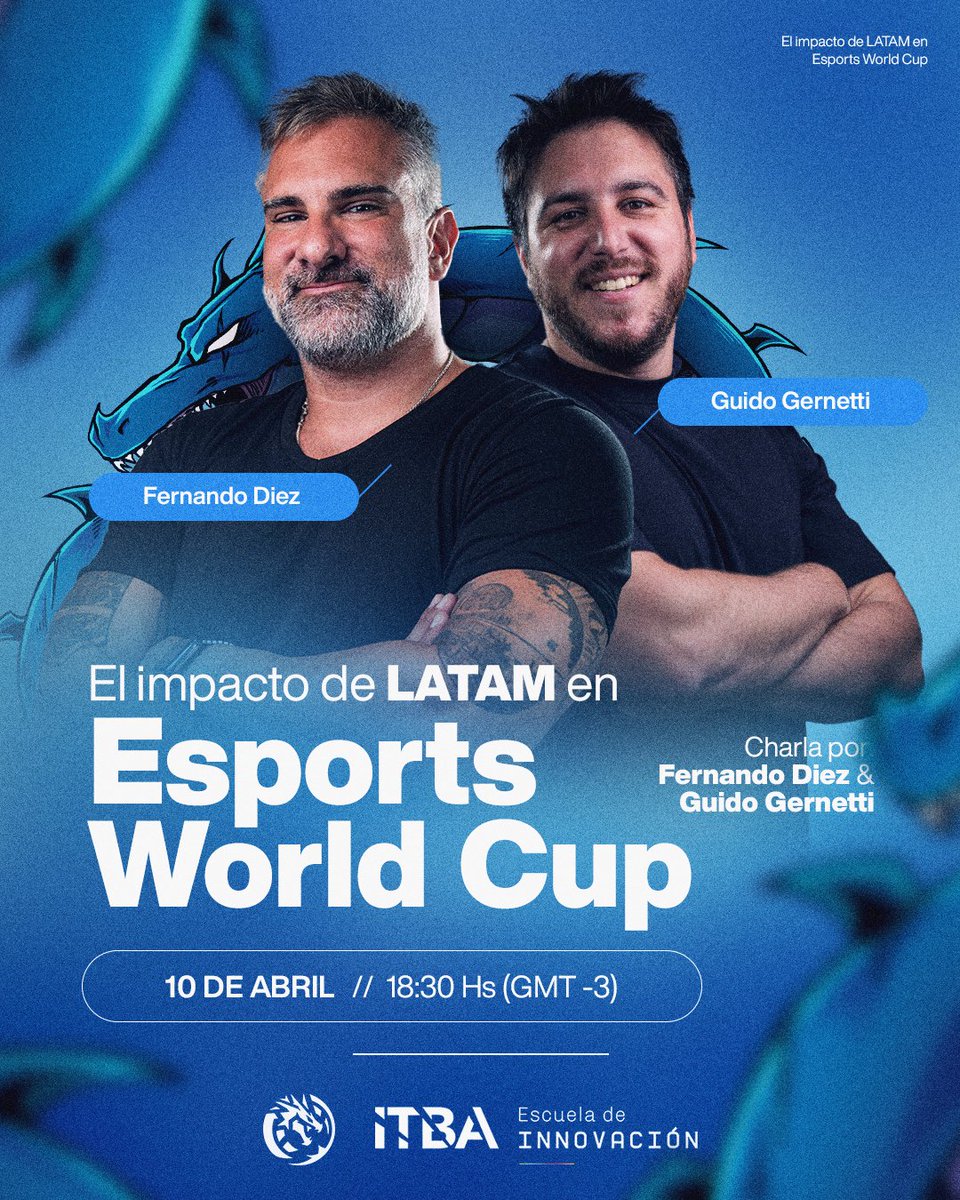 LEVIATAN (@leviatangg) on Twitter photo EL IMPACTO DE LATAM EN ESPORTS WORLD CUP
Hoy tenemos charla café junto a <a href="/FerMagoDiez/">Fernando Diez</a>, <a href="/ggernetti/">Guido Gernetti</a>, <a href="/kevoesports/">Kevin Aiello</a>, <a href="/LeanBecka/">Leandro Becka</a> y la gente de <a href="/ITBA/">ITBA</a>. Los esperamos a todos desde las 18:30 HS 🇦🇷
Inscribite en el link de abajo ⏬ EL IMPACTO DE LATAM EN ESPORTS WORLD CUP
Hoy tenemos charla café junto a <a href="/FerMagoDiez/">Fernando Diez</a>, <a href="/ggernetti/">Guido Gernetti</a>, <a href="/kevoesports/">Kevin Aiello</a>, <a href="/LeanBecka/">Leandro Becka</a> y la gente de <a href="/ITBA/">ITBA</a>. Los esperamos a todos desde las 18:30 HS 🇦🇷
Inscribite en el link de abajo ⏬
