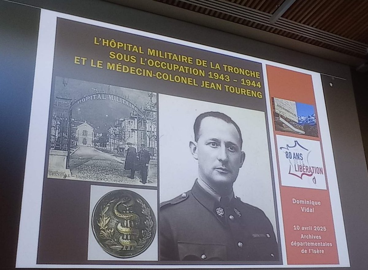 addict38's tweet photo. Passionnante conférence donnée par Dominique Vidal Président #SMLH38 sur le Médecin Colonel Jean Toureng qui dirigea l'hôpital militaire de La Tronche, qui deviendra #CHA puis #CRSSA et #IRBA @santearmees @27bim @SSA_EVDG @JPBARBIERISERE https://t.co/Q861qmvjve