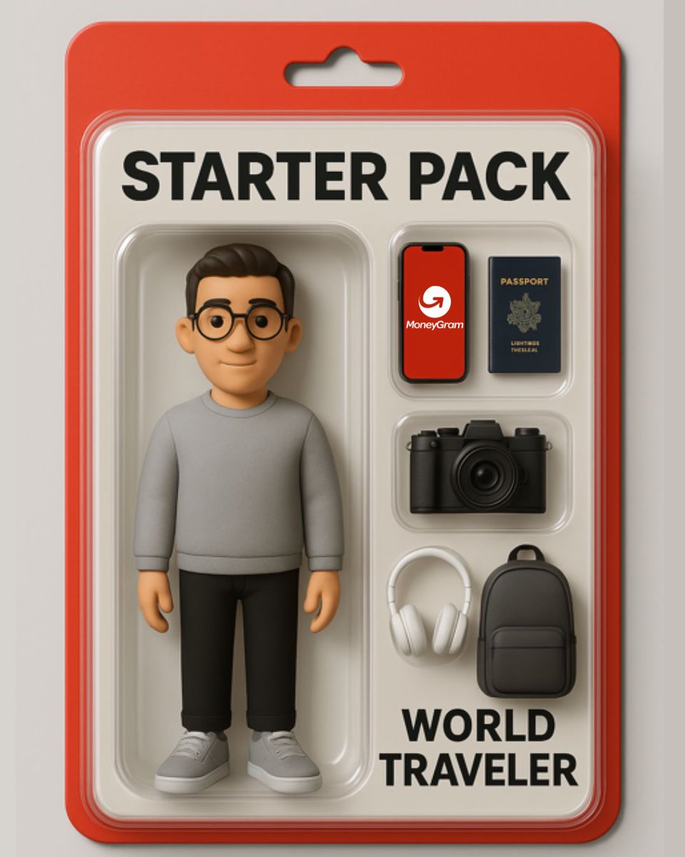 MoneyGram's tweet image. World Traveler Starter Pack ✈️🌍 

Your passport gets you there, the MoneyGram app lets you send and pick-up local currency on the go📲

#StarterPack #WorldTraveler #TravelEssentials #MoneyGram