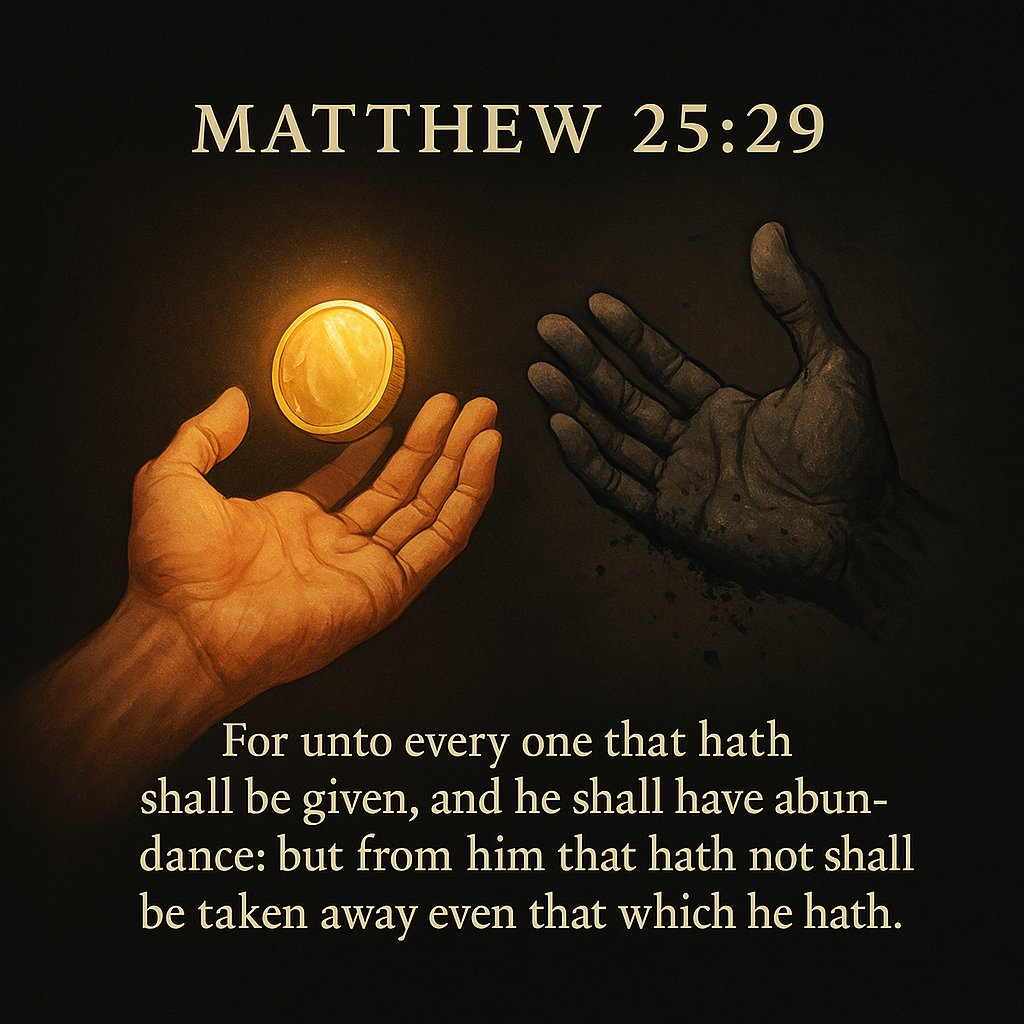 AgapeSowers's tweet image. God doesn’t bless laziness.
He blesses stewardship.
If you bury your gift, you lose it.
If you use it for His glory, you’ll see abundance.

In the Kingdom, multiplication is tied to faithfulness.
#Matthew25 #UseYourGifts #AgapeSowers #KingdomEconomy #StewardshipMatters