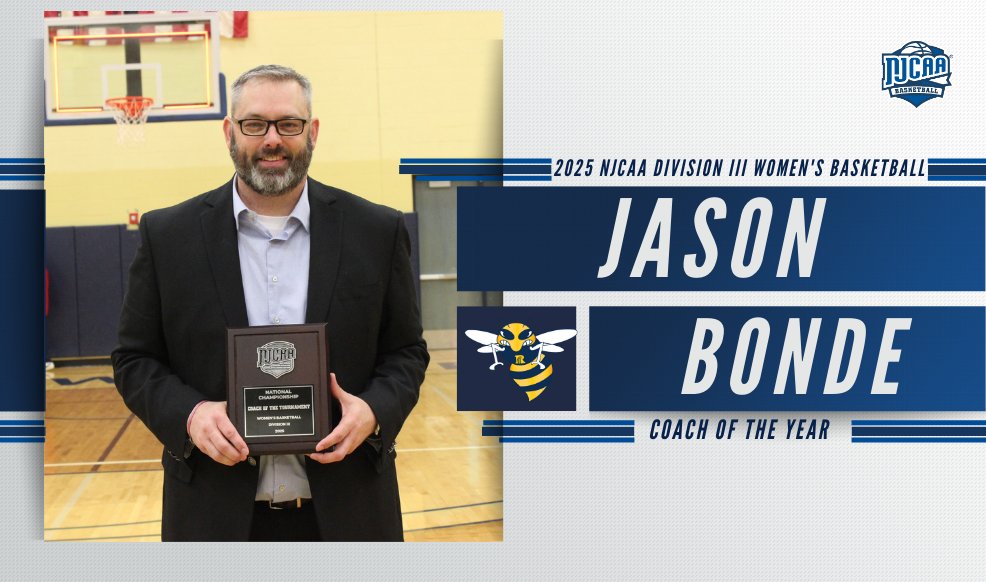 NJCAA Basketball (@njcaabasketball) on Twitter photo Two-Time National Champion, Two-Time Coach of the Year.
Jason Bonde of <a href="/RCTCAthletics/">RCTC Yellowjackets</a> has been named the 2024-25 #NJCAABasketball DIII Women's Coach of the Year!
Full Release⤵️
njcaa.org/general/2024-2… Two-Time National Champion, Two-Time Coach of the Year.
Jason Bonde of <a href="/RCTCAthletics/">RCTC Yellowjackets</a> has been named the 2024-25 #NJCAABasketball DIII Women's Coach of the Year!
Full Release⤵️
njcaa.org/general/2024-2…