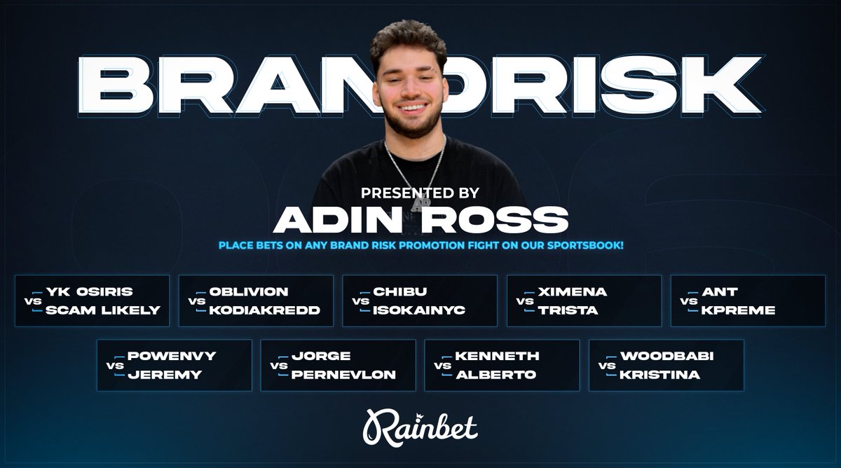 BRAND RISK PROMOTIONS #6  

Starts: 🚨 8PM EST Friday April 11th 🚨

Place bets on any fight on our sportsbook 🥊🥊

rainbet.com/sportsbook

Tipping 20 correct fight guessers below (Include Rainbet usernames)