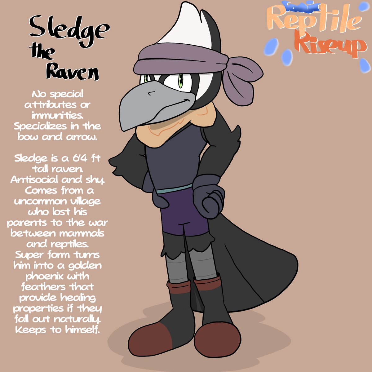 NecktieGator's tweet photo. Raven Bird sonic oc concept  
#avian #scalie #furryart 
#SonicReptileRiseupUniverse #SRR https://t.co/pnPbGwBmAS