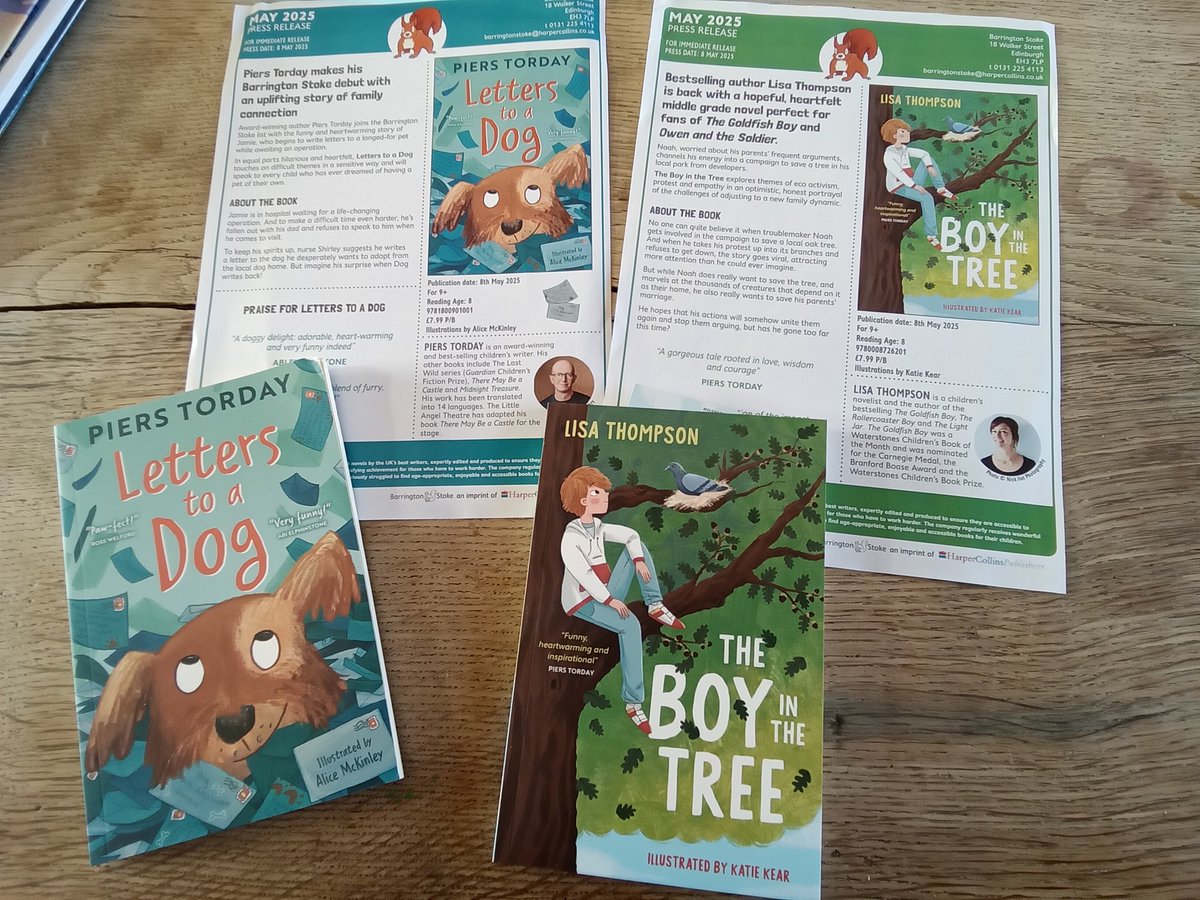 tlander93's tweet photo. More #bookpost Thanks to Poppy @BarringtonStoke for sending these. #TheBoyInTheTree #LisaThompson illustrated by #KatyKear and #LettersToADog @PiersTorday illustrated by #AliceMcKinley https://t.co/MMwvH2ZxCp