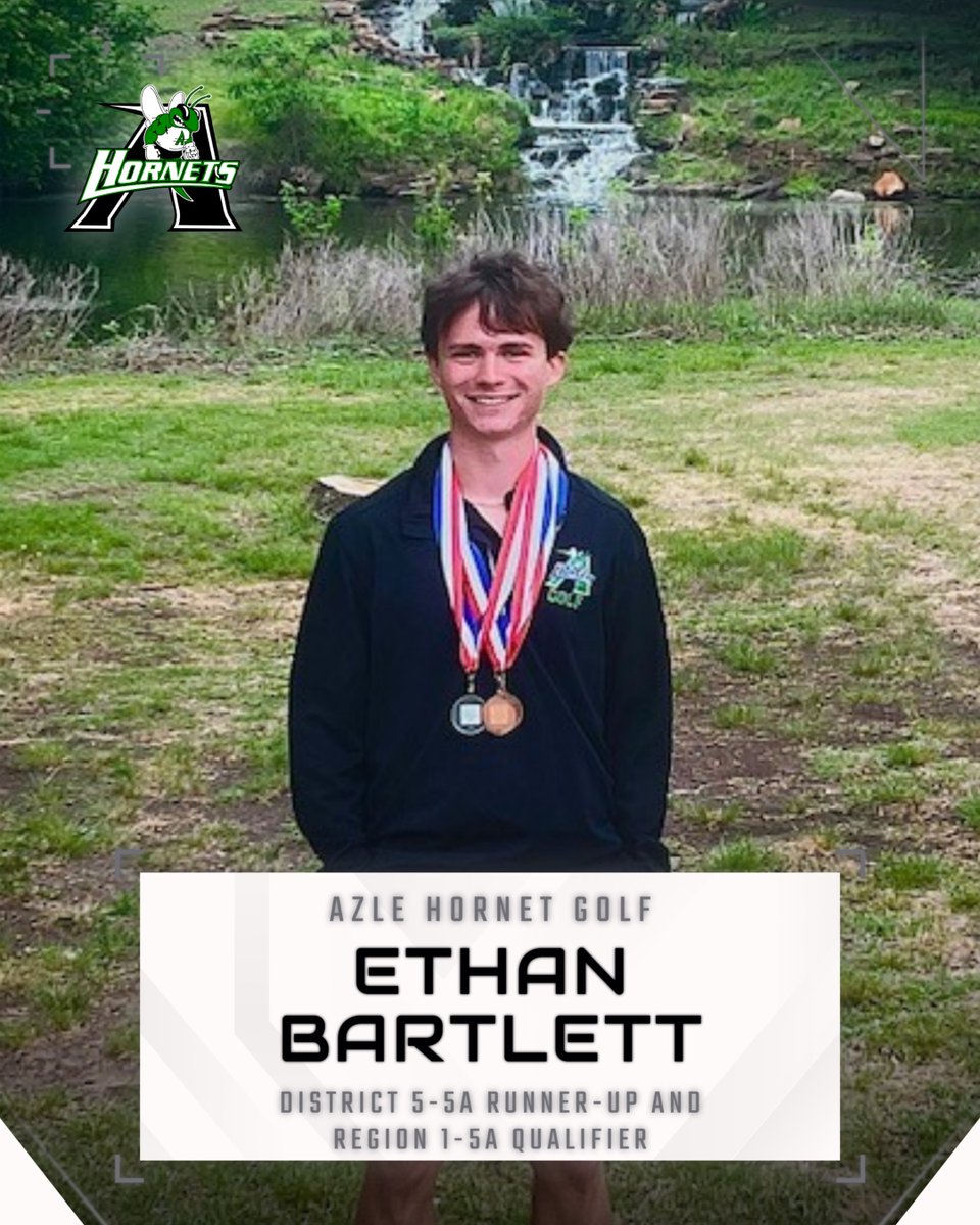 azleathletics's tweet image. Please help us give @AzleGolf's Ethan Bartlett a big SHOUT OUT for qualifying for the 2025 1-5A Regional Golf Tournament on 4/16 in Lubbock!
Good luck, Ethan!
#HornetsInAction #WeAreAzle