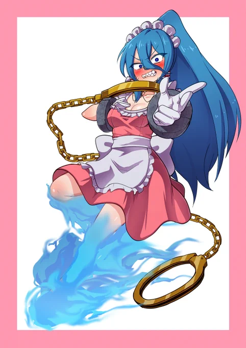 ご依頼で描いた瑞霊ちゃん!と赤面メイド服差分! 