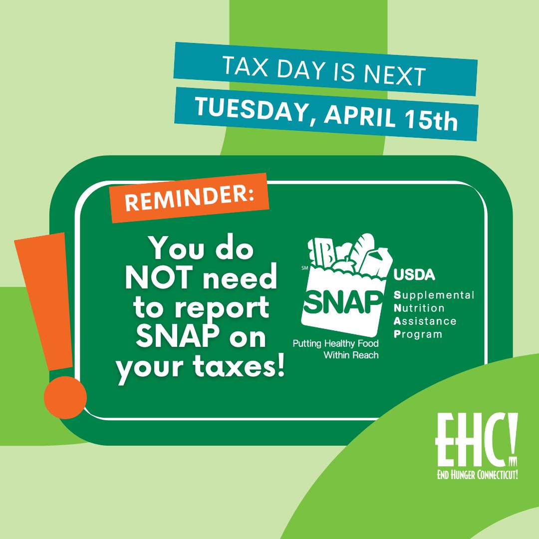 🗓️ Tax Day is almost here—but here's one thing you don’t have to stress about! If you receive SNAP benefits, you do NOT need to report them on your taxes. 🎉

📌 SNAP is NOT taxable income
📌 Receiving SNAP won’t affect your refund
📌 No need to include SNAP on your return