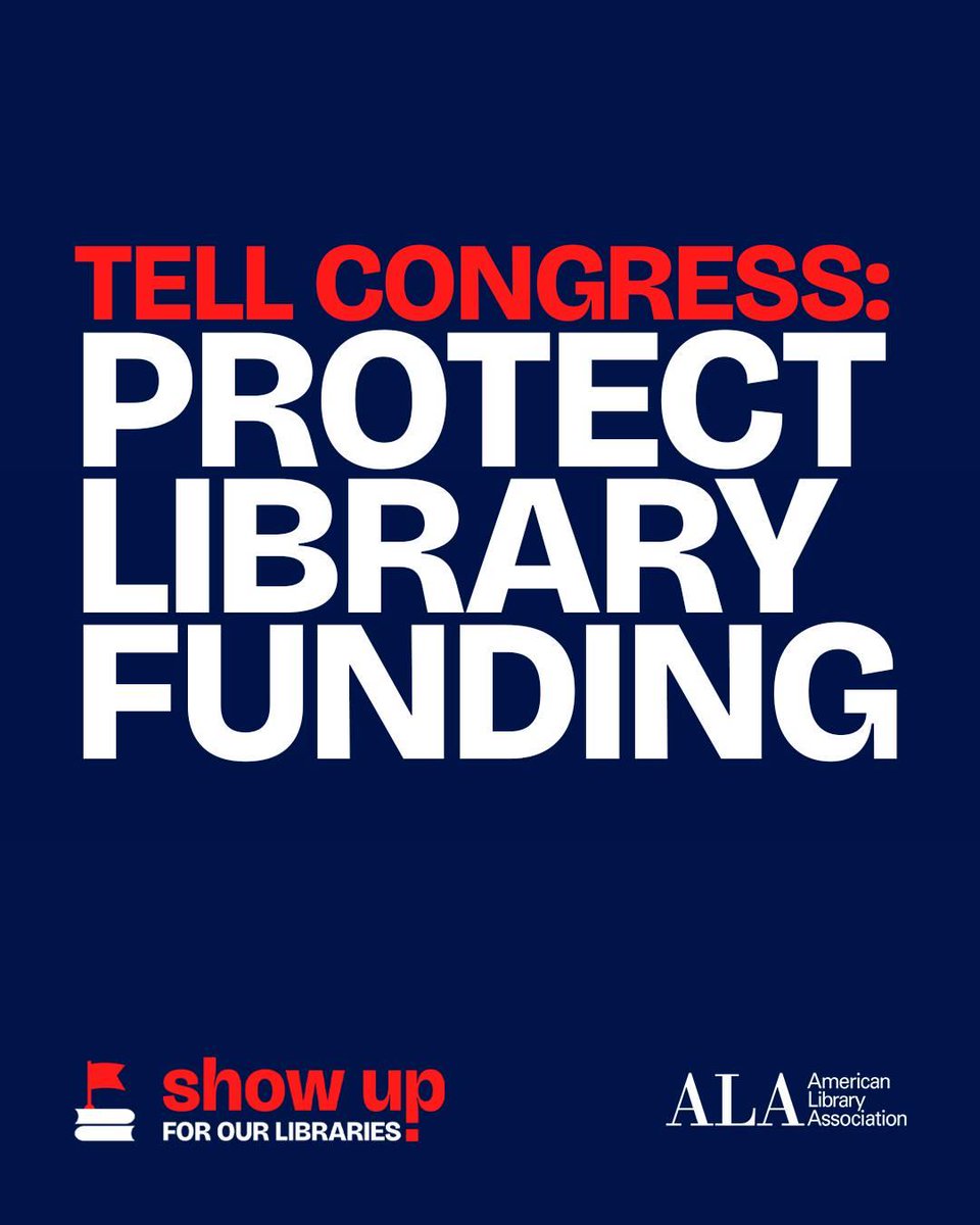 Today is Take Action For Libraries Day! To celebrate and advocate for libraries and library funding, we need librarys lover to make their voice heard. Head to ala.org/ShowUp to learn how you can take action and  advocate for your library.