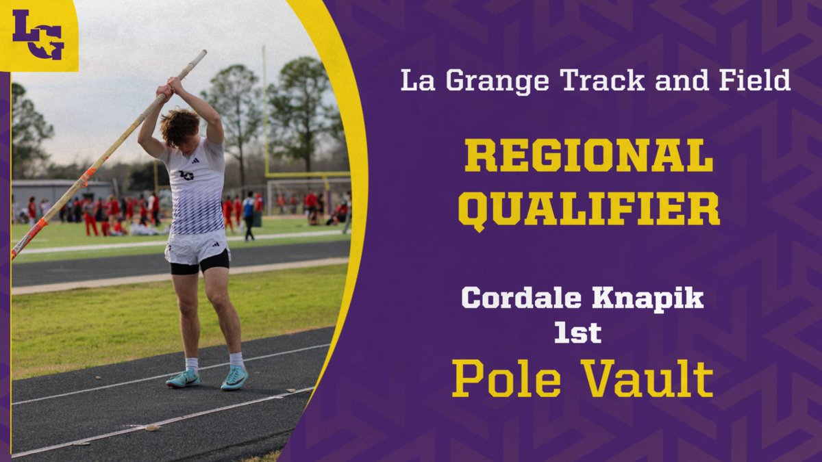 Congrats to our Pole Vault Area Champion, Cordale Knapik. Cordale won the pole vault with a vault of 13-6.