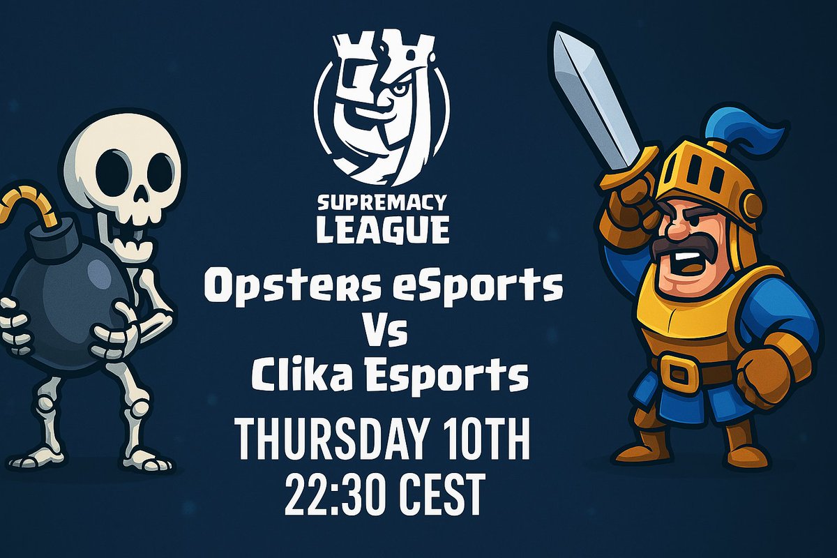 OpsterseSports's tweet photo. MATCH DAY!

Get ready for a clash in the @CR_Supremacy League as @OpsterseSports take on @ClikaCR!

The arena will be on fire as our team battles for victory in this intense matchup.

Who? Opsters eSports vs Clika Esports
When? Thursday 10th | 22:30 CEST
Where? @CR_Supremacy https://t.co/tV60LHUxek