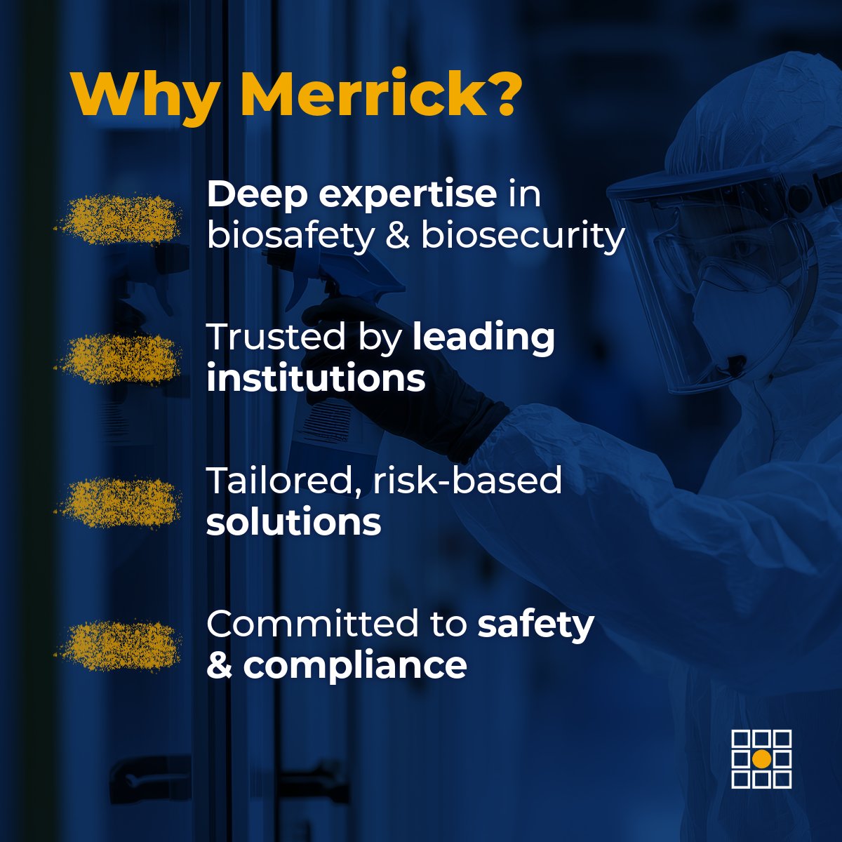 SEBSABio's tweet photo. From lab design to risk assessments, Merrick’s biosafety experts help you create safer, more secure facilities &amp; programs. Let’s work together to build a safer future! Check us out... https://t.co/Rg1tn7zRCr https://t.co/zxZTEZtPOH