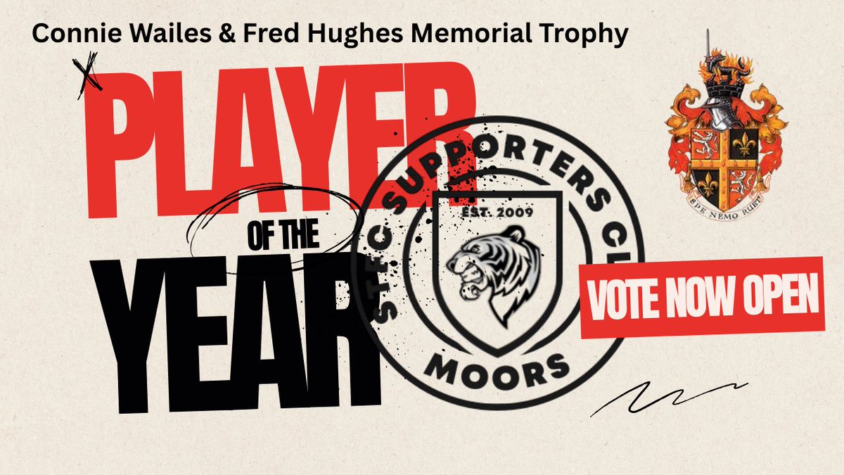 Members can now vote for their Player of the Year by visiting our website. moors.org.uk
<a href="/SpennymoorTown/">Spennymoor Town FC</a> <a href="/STFCFG23/">Spennymoor Town FC Fan Group</a>