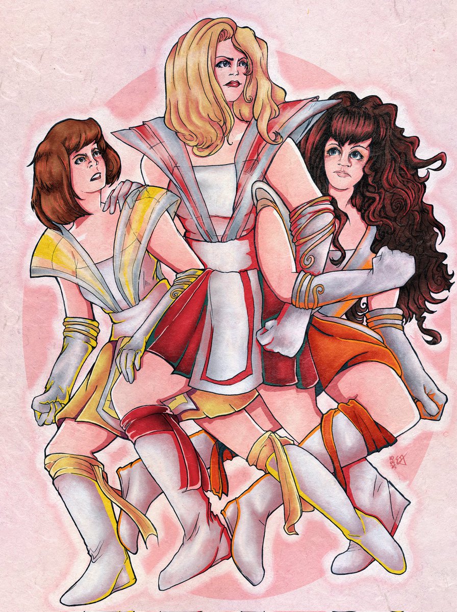 crashontheway's tweet photo. The sparkly large teens at work wanted me to try and draw some magical girls for them. I will not be telling them what these guys are called or what their powers are @KITHOnline https://t.co/sfkaXWORuz