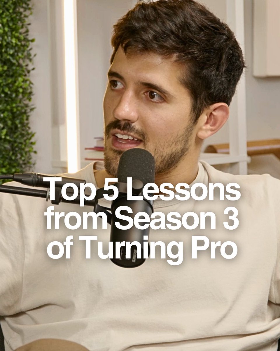 Ben Sharf (@bensharf) on Twitter photo I interviewed 20 founders on Season 3 of <a href="/turningpropod/">Turning Pro</a>.
That means CPG operators, SaaS builders, and serial entrepreneurs at every stage of the journey.
Everyone thinks their advice would be wildly different.
They’re wrong.
Here are the 5 most common lessons founders shared: I interviewed 20 founders on Season 3 of <a href="/turningpropod/">Turning Pro</a>.
That means CPG operators, SaaS builders, and serial entrepreneurs at every stage of the journey.
Everyone thinks their advice would be wildly different.
They’re wrong.
Here are the 5 most common lessons founders shared: